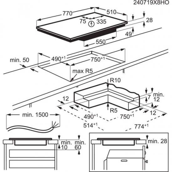 Инд. плот AEG TI84IB10IT SenseBoil SaphirMatt 80 cm