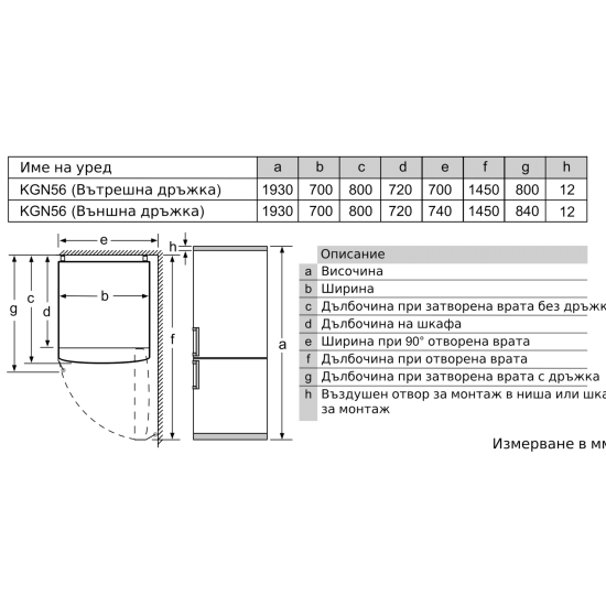 Хладилник Bosch KGF56PIDP