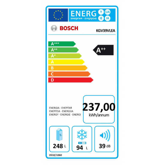 Хладилник Bosch KGV39VLEA
