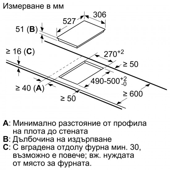 Плот за вграждане BOSCH PIB375FB1E