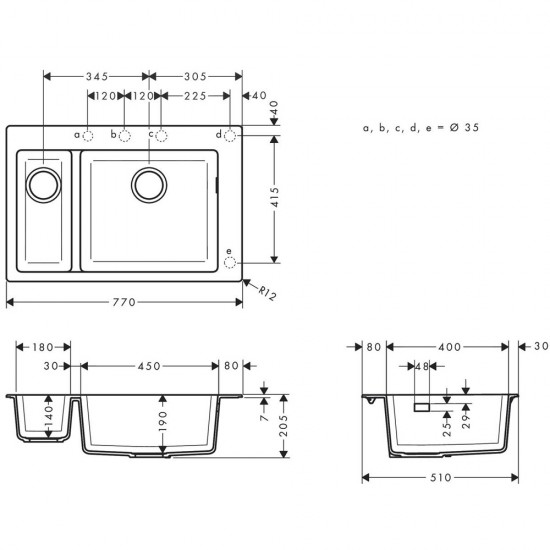 Кухненска мивка Hansgrohe S510-F635