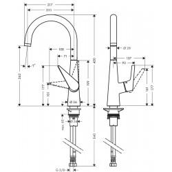 Смесител Hansgrohe Talis M511-H220 