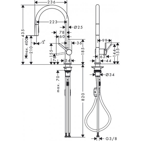 Смесител Hansgrohe Talis MB54-H270 pull out