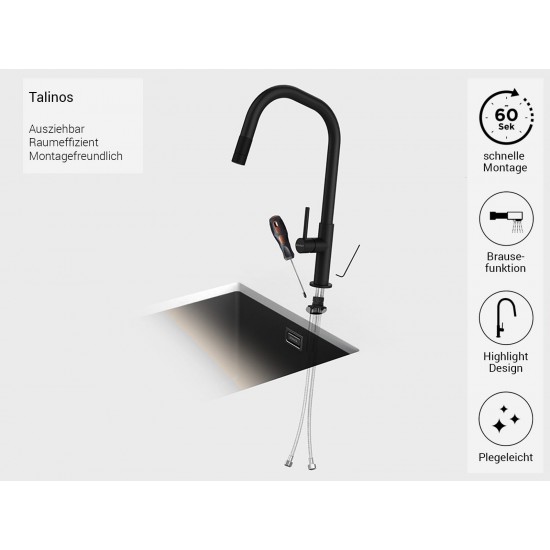 Смесител Schock TALINOS PULL OUT BLACK