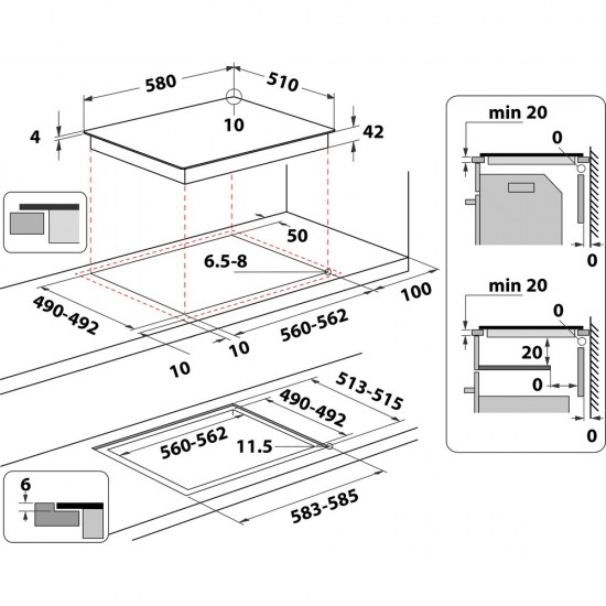 Плот за вграждане Whirlpool AKT AKT 8090/NE 